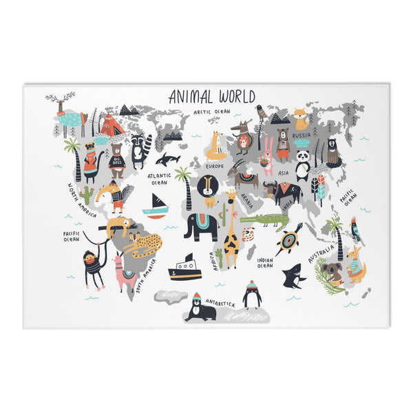 World Map Area Rug - Oh, the places you'll go / Adventures await / Little dreamer