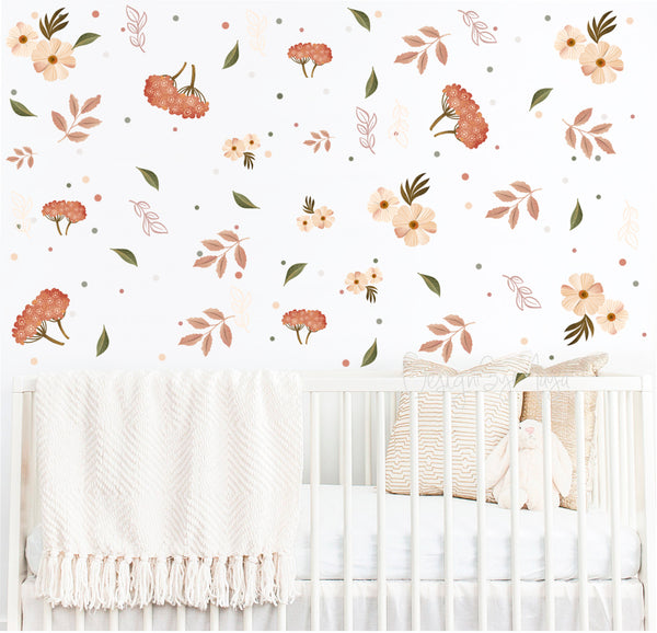 Flowers & Leaves - Fabric Nursery Wall Art Decals