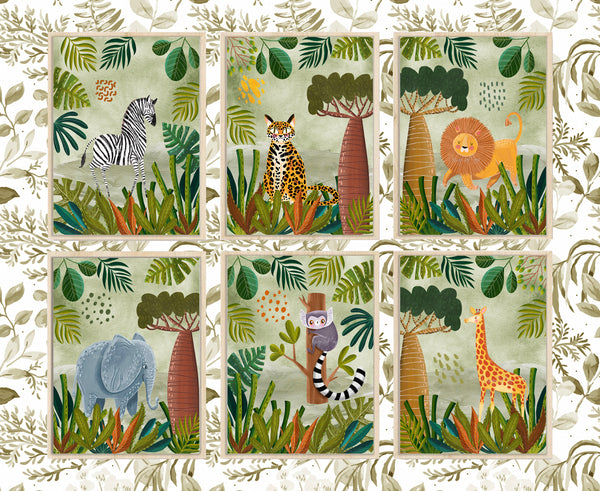 Nursery Safari Prints - Luster Paper Nursery Wall Art Prints