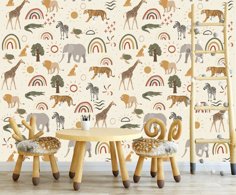 Savannah Safari Friends - Nursery Wall Decor Wallpapers