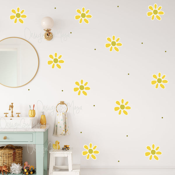 Giant Daisy Flowers - Fabric Nursery Wall Art Decals